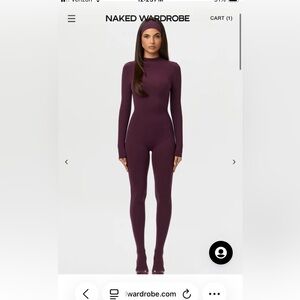 Naked Wardrobe Deep Purple Jumpsuit with headband
